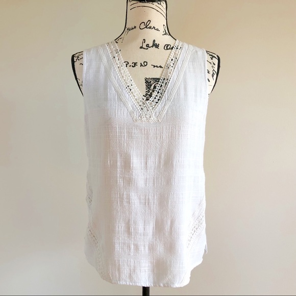 white cotton sleeveless top
